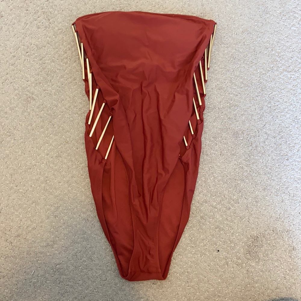 Brand new strapless one piece swimsuit